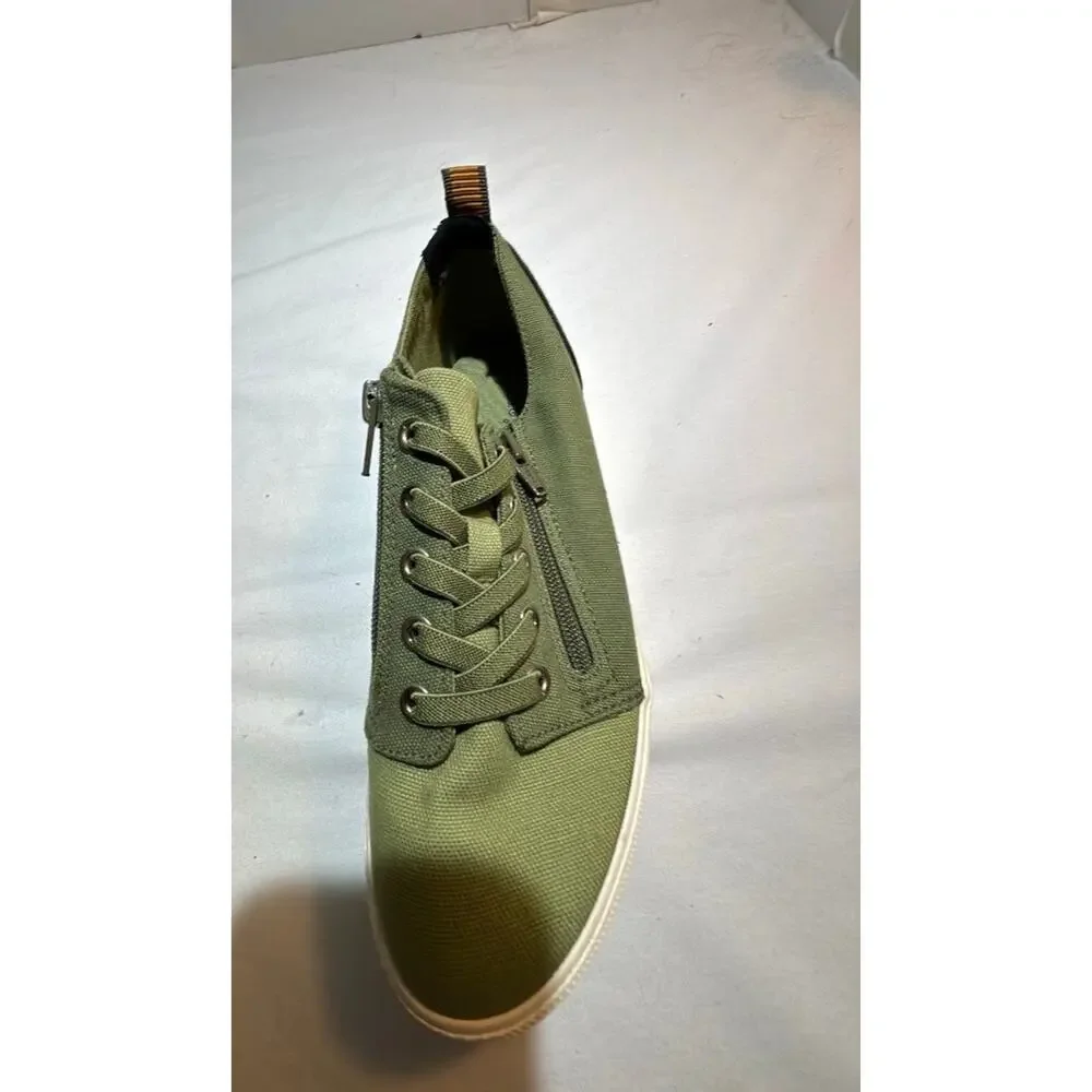 Cat & Jack Green Canvas Sneakers with Side Zipper Sz 5